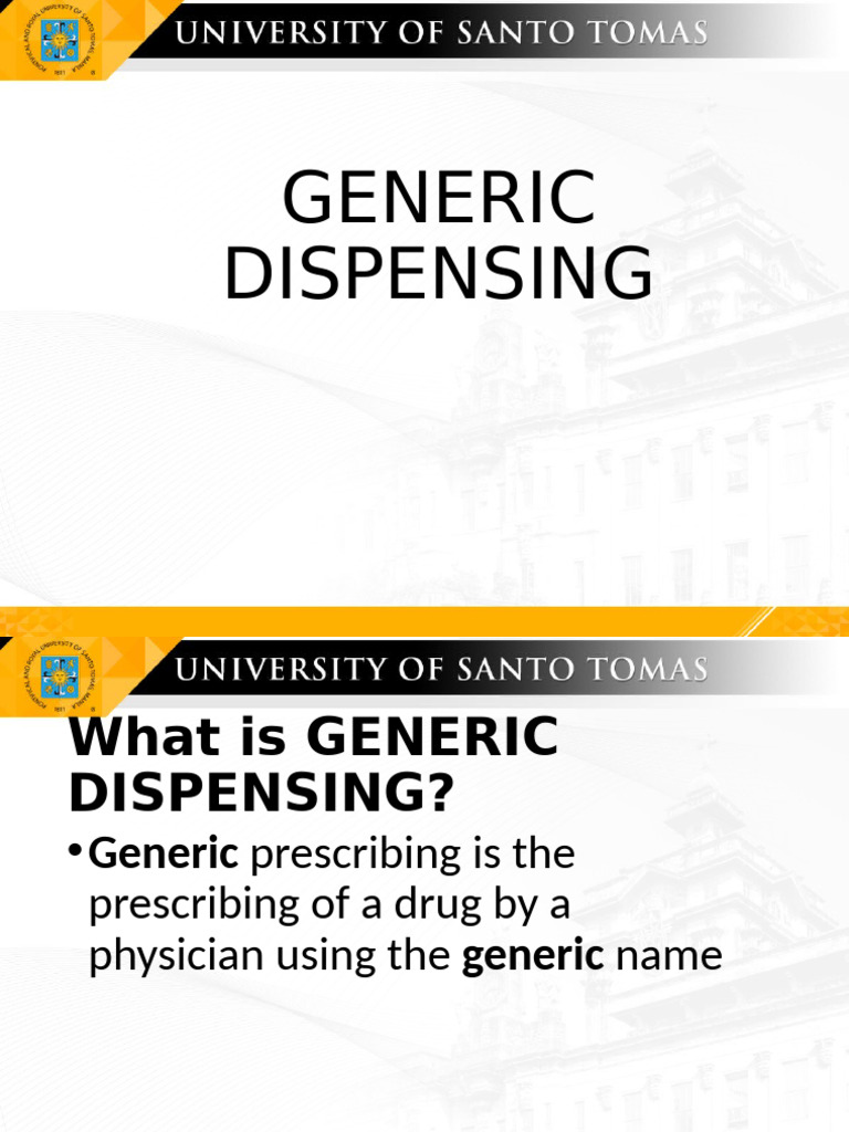 Generic Dispensing Process Overview | PDF | Medical Prescription ...
