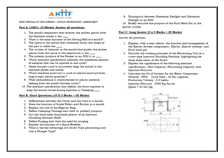 Tool Design Mould Technology Assignment | PDF | Secondary Sector Of The ...
