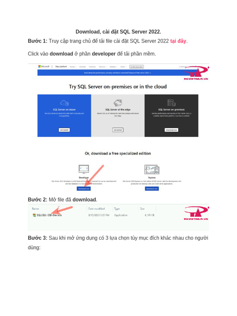 Hướng Dẫn Cài Đặt SQL Server | PDF