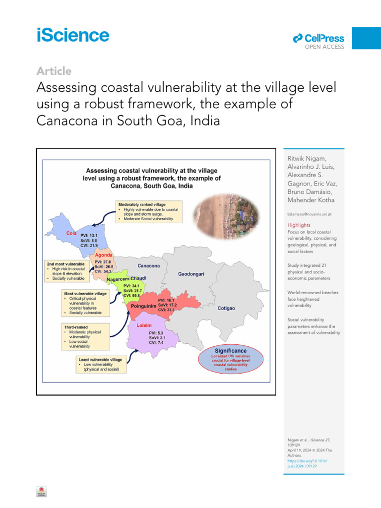 Coastal Vulnerability Assessment in Goa | PDF | Storm Surge | Coast