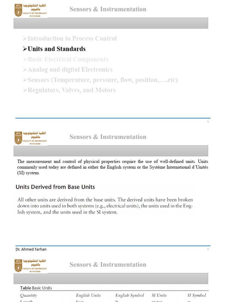 Sensors and Instrumentation Overview | PDF | Electrical Network ...