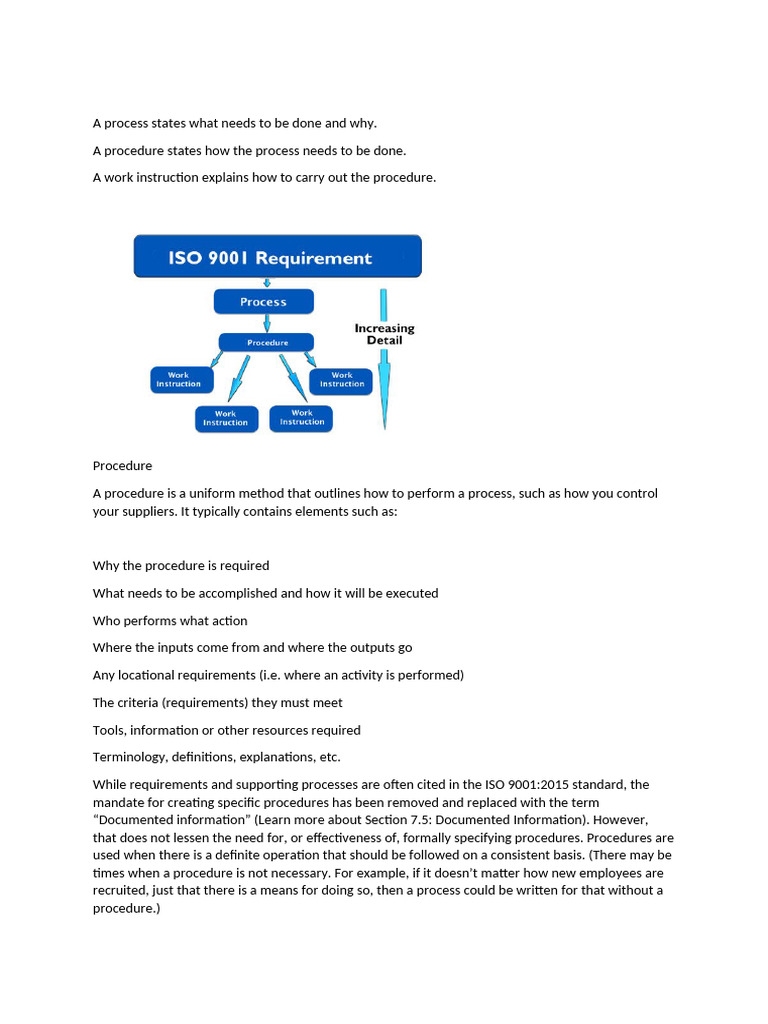 Understanding Procedures and Work Instructions | PDF