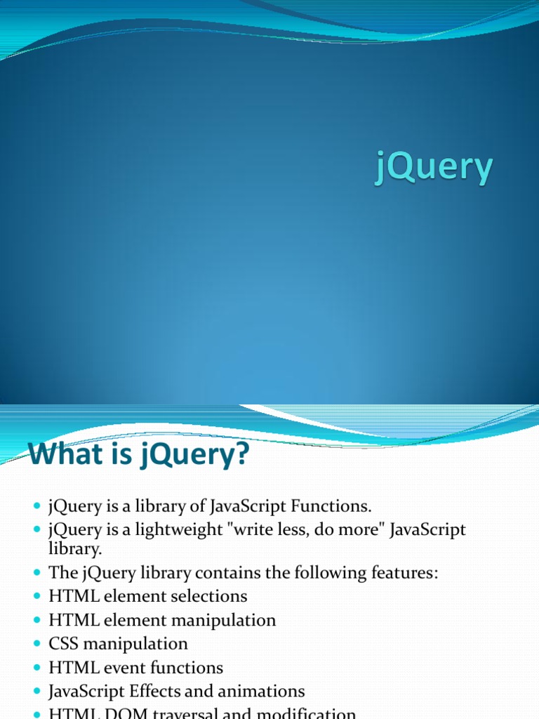 jQuery | J Query | Html Element