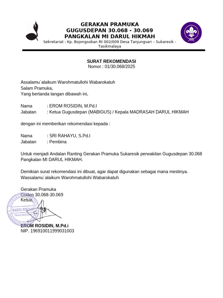 Rekomendasi Andalan Ranting Pramuka | PDF