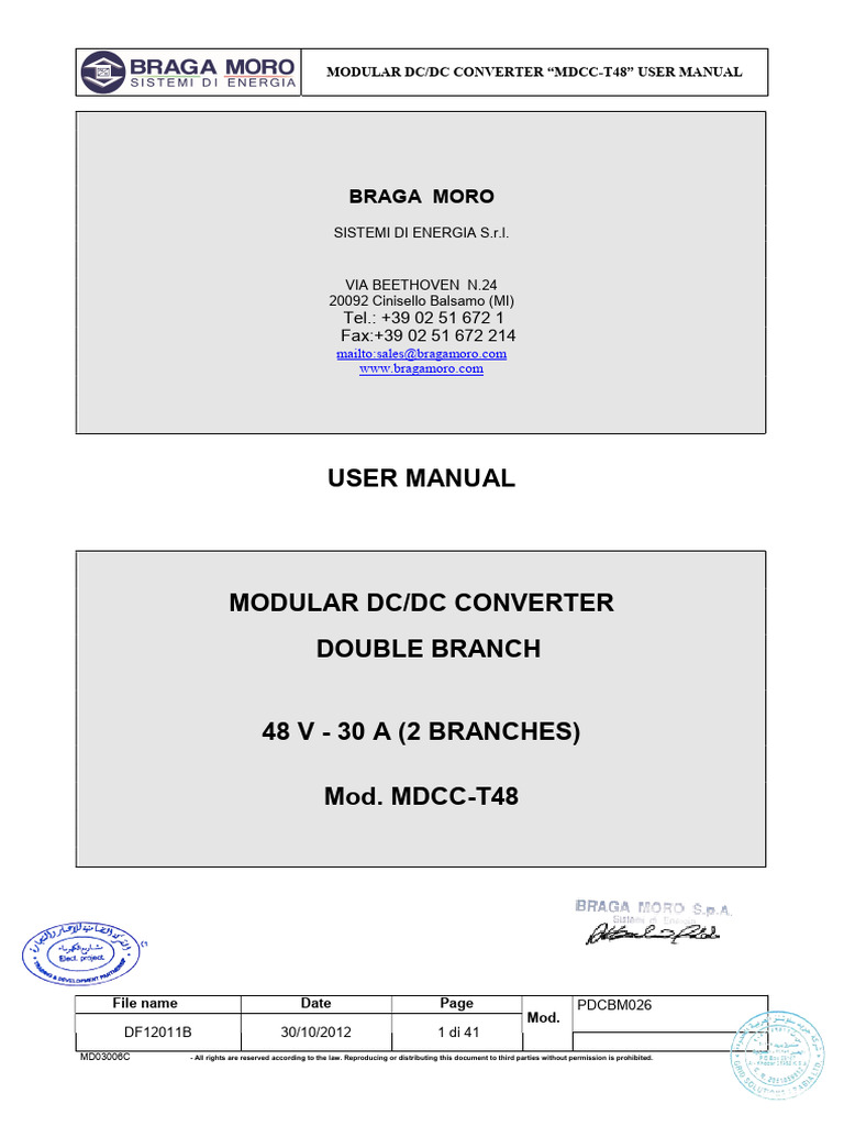 MDCC-T48 DC/DC Converter Manual | PDF | Direct Current | Electrical ...