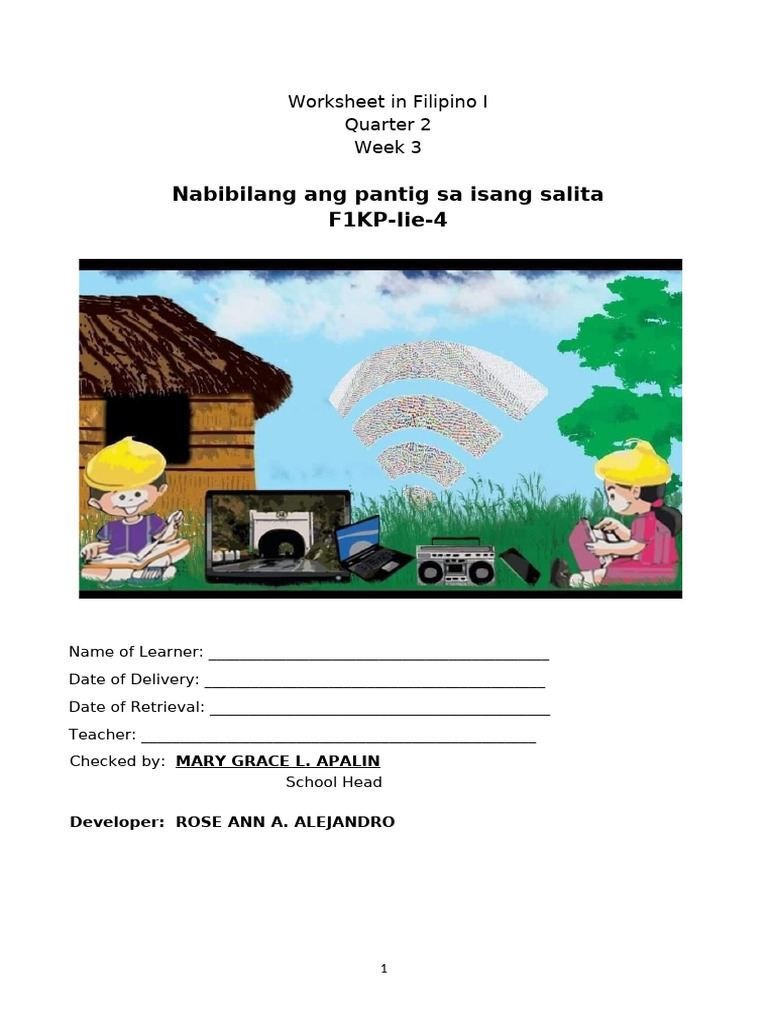 Worksheet in Fil 1 Q2 w3 | PDF