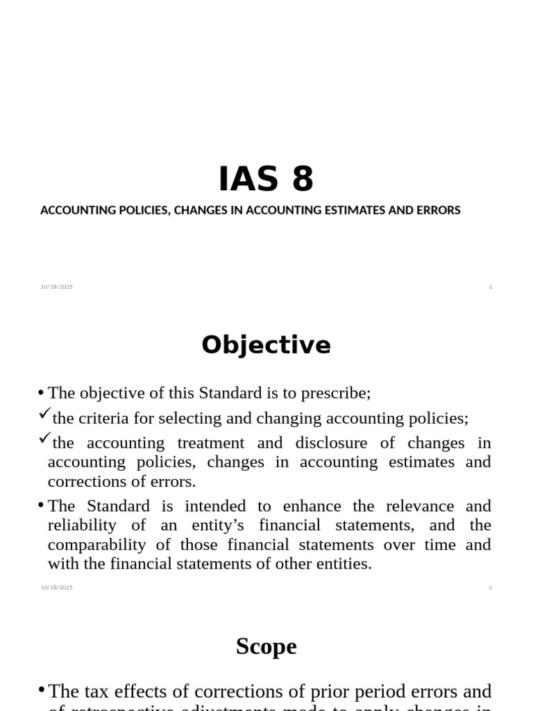 IAS 8 Accounting Policies, Changes in Accounting Estimates and Errors ...