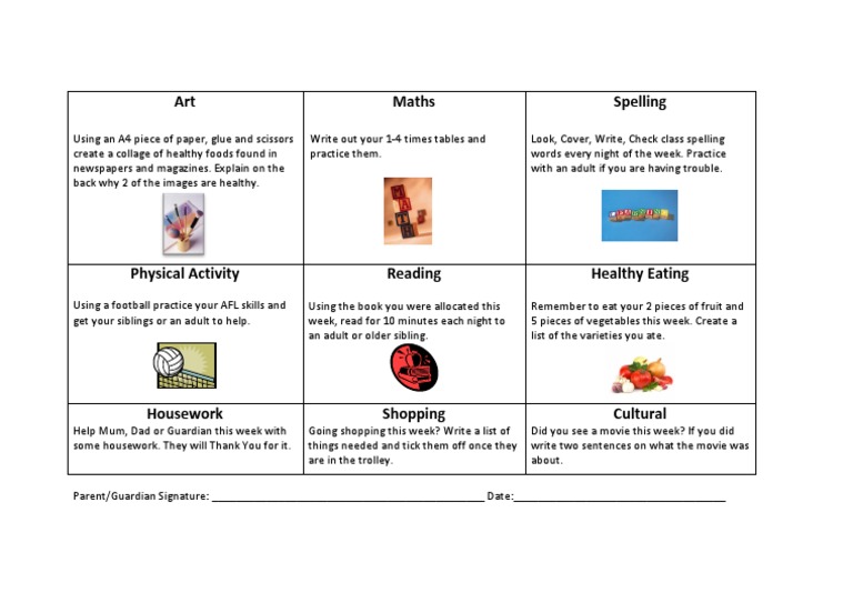 Homework Grid | PDF