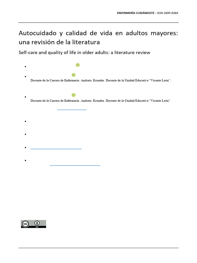 Autocuidado y calidad de vida en mayores | PDF | Adultos | Vejez