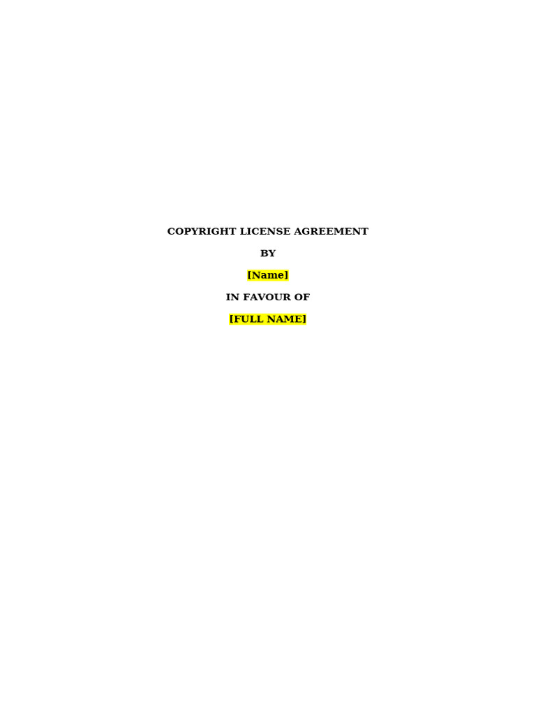 Copyright License Agreement Template | PDF | License | Copyright