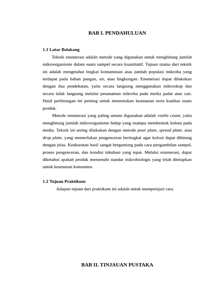Teknik Enumerasi Mikroorganisme Pangan | PDF