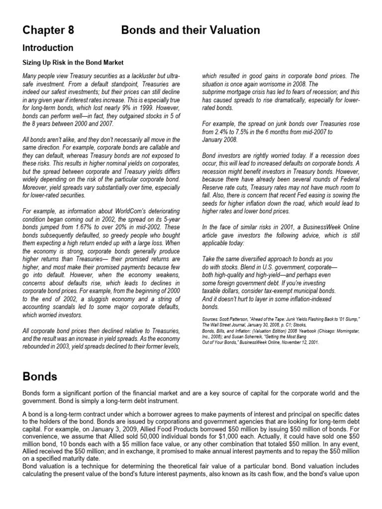 Understanding Bond Valuation and Risks | PDF | Bonds (Finance) | Yield ...