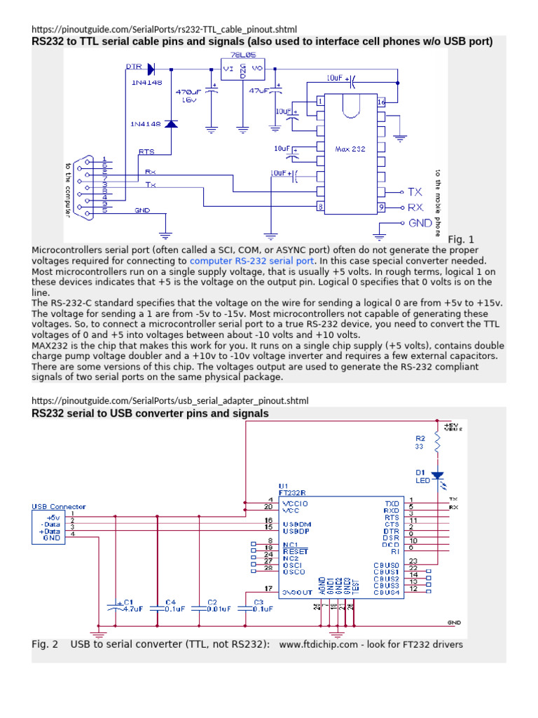 RS232 to TTL Cable Pinout Guide | PDF | Usb | Computing