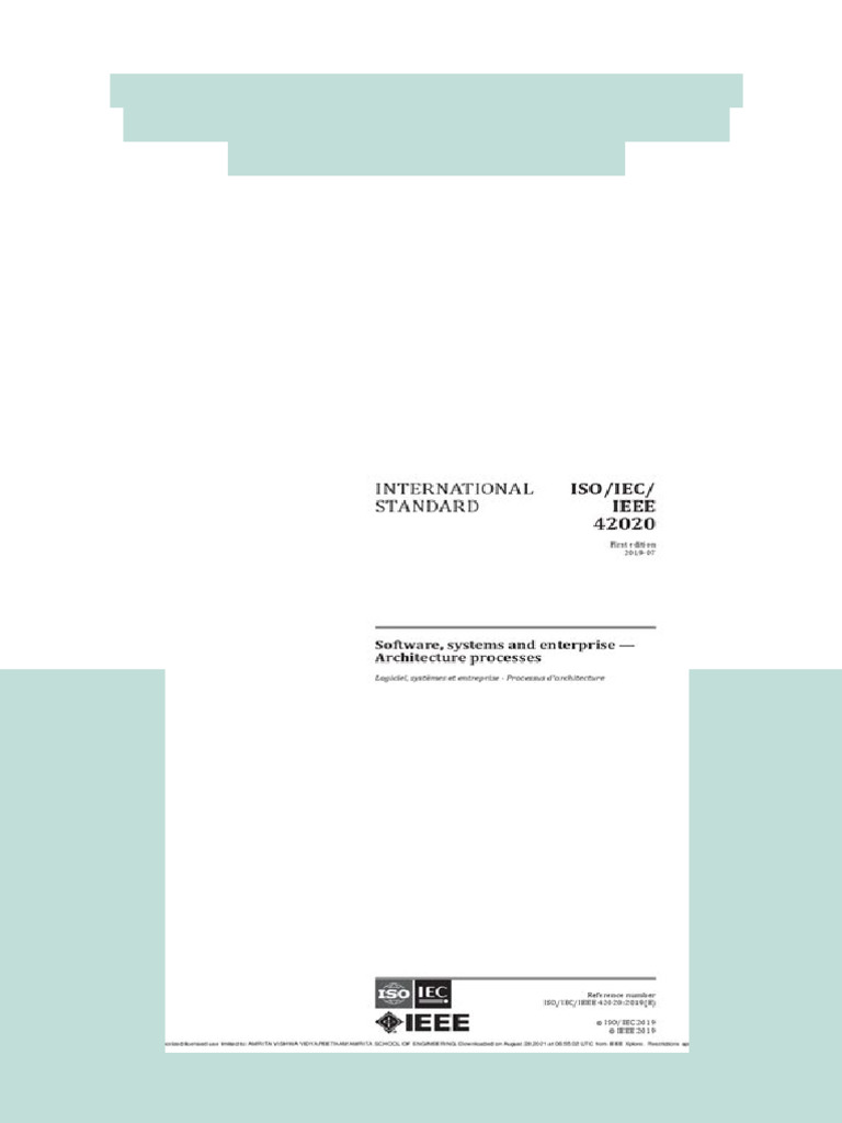 ISO IEC IEEE 42020 2019 Software Systems and Enterprise Architecture ...