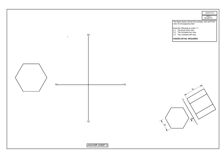 Hexagonal Prism Solid Geometry Task | PDF
