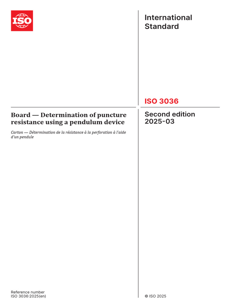 ISO 3036:2025 Puncture Resistance Test | PDF | International ...
