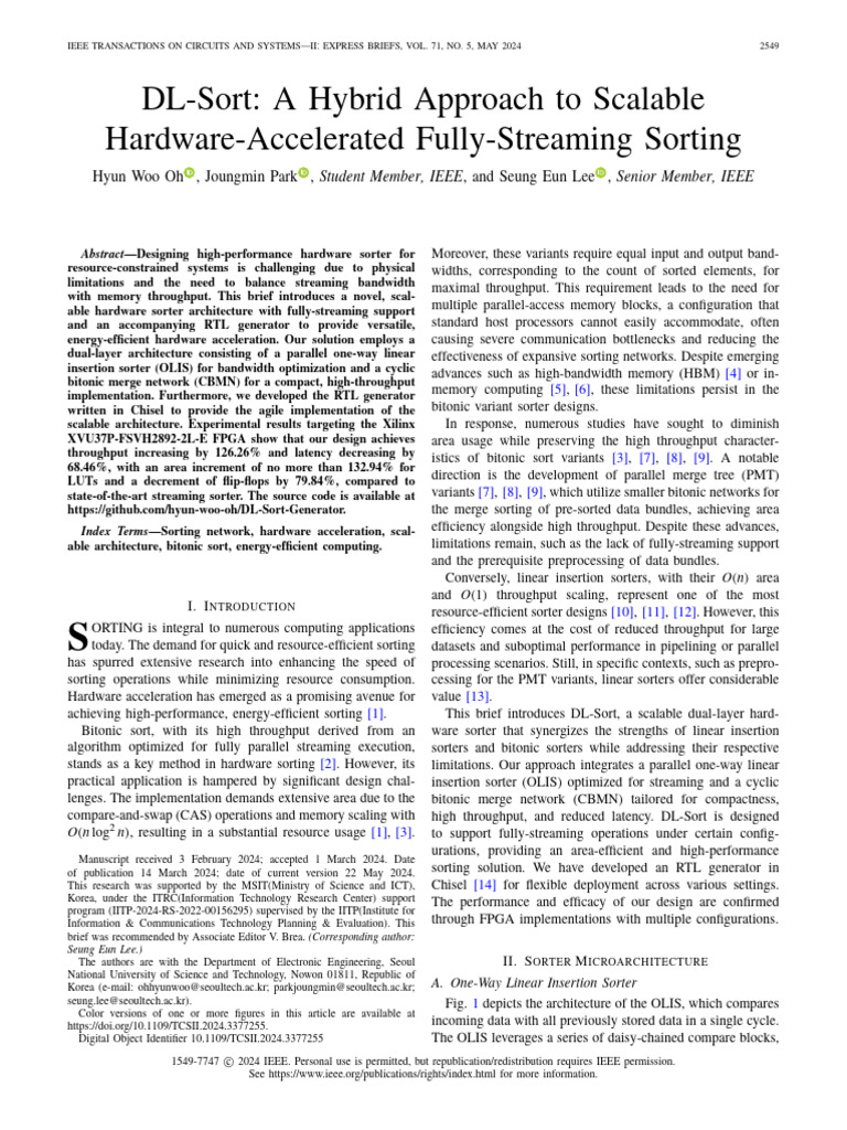 Scalable Hardware Sorting Architecture | PDF | Field Programmable Gate ...