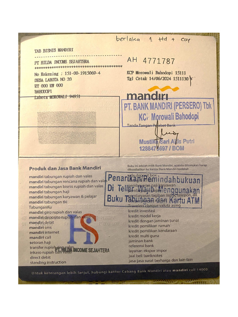 Rekening Atas Nama Perusahaan | PDF