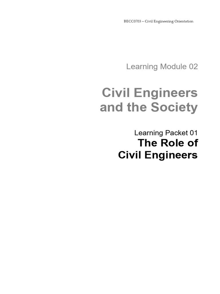 Topic 1 - The Role of Civil Engineers | PDF | Civil Engineering ...