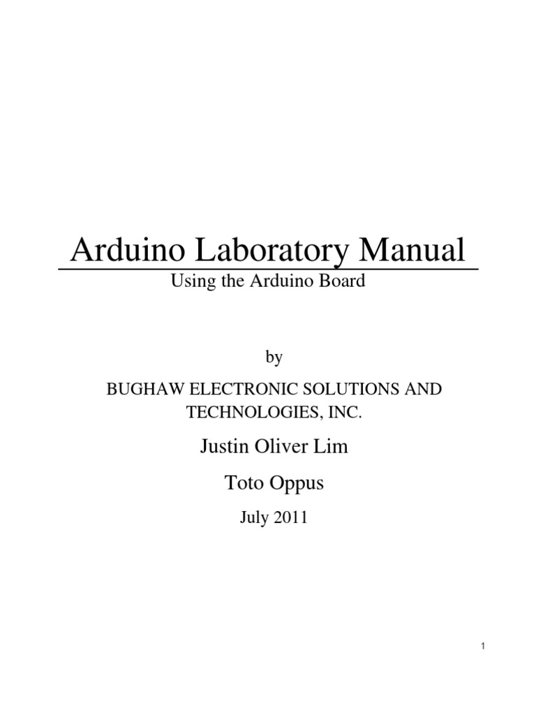 Arduino Lab Manual (July 2011) | PDF | Arduino | Analogue Electronics