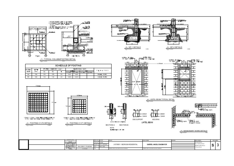 Footing and Masonry Details for 2-Storey Home | PDF | Structural ...