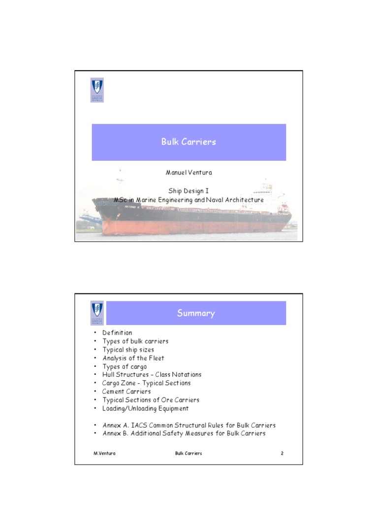 Overview of Bulk Carriers and Types | PDF | Ships | Watercraft