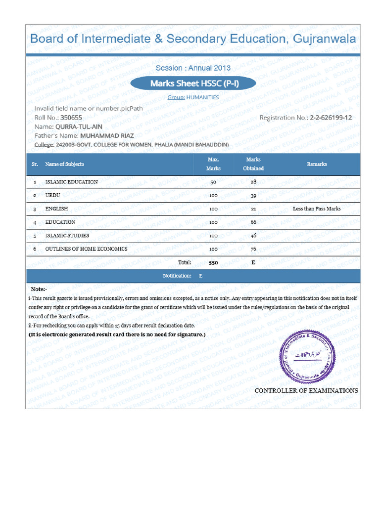 Resultcard | PDF