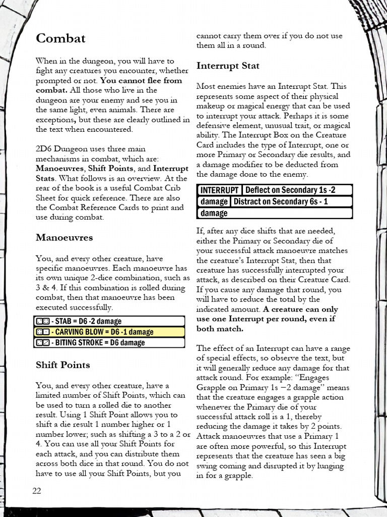 2D6 Dungeon Core Rules Current Version-22 | PDF | Tabletop Games | Gaming