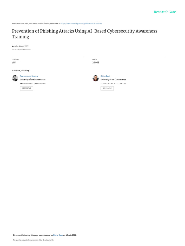 AI Cybersecurity Training Against Phishing | PDF | Computer Security ...