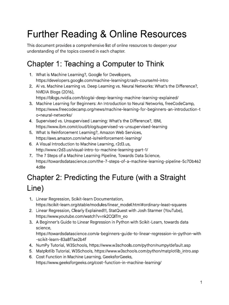 Further Reading & Online Resources | PDF