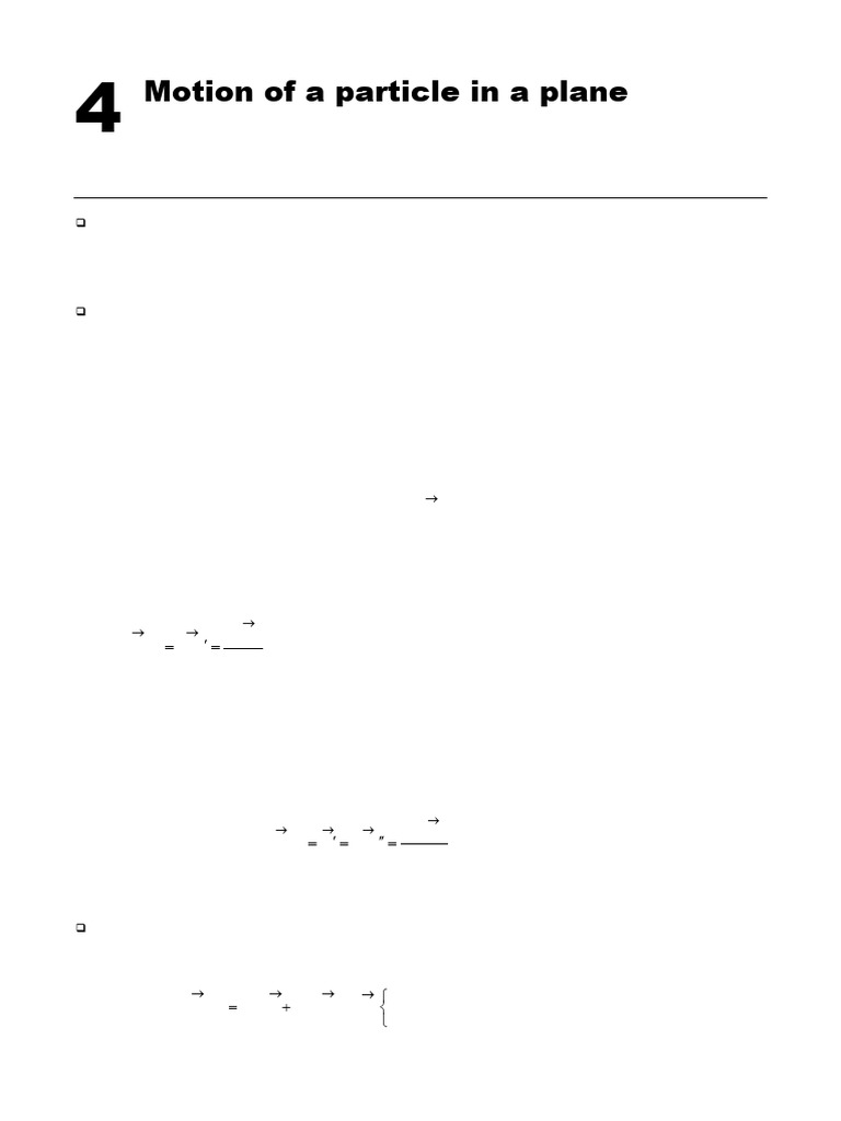 Particle Motion in a Plane: Kinematics | PDF | Acceleration | Kinematics