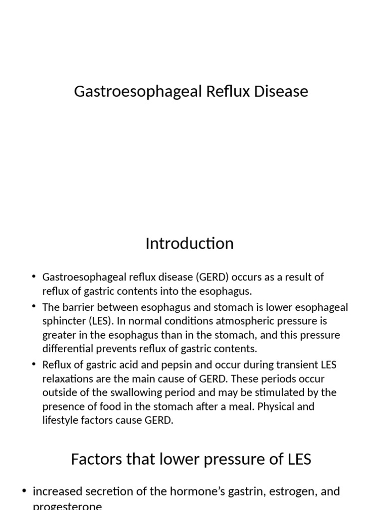 Gastroesophageal Reflux Disease (GERD) | PDF | Gastroesophageal Reflux ...