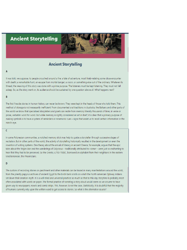Accient Story Telling - Matching Heading | PDF