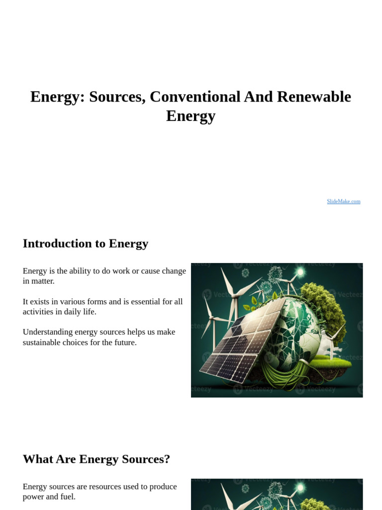 Conventional vs. Renewable Energy Sources | PDF | Energy Development ...