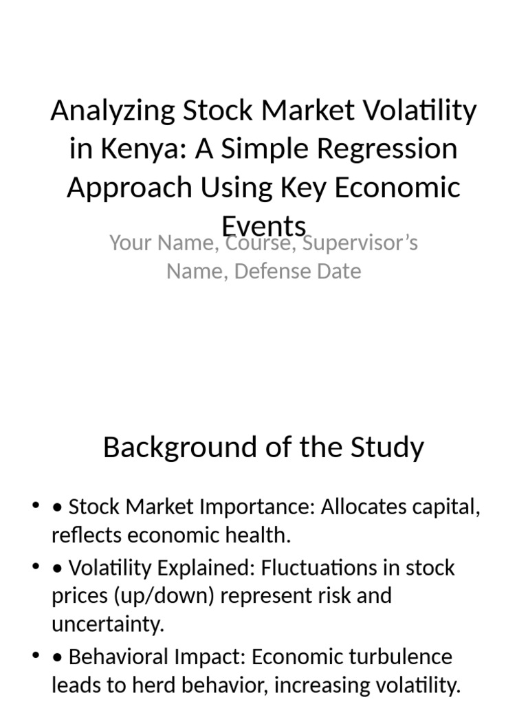 Stock Market Volatility in Kenya Analysis | PDF