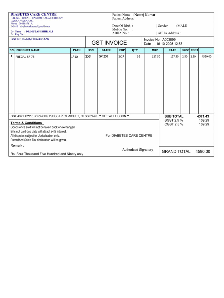 Medical Bill 3 | PDF
