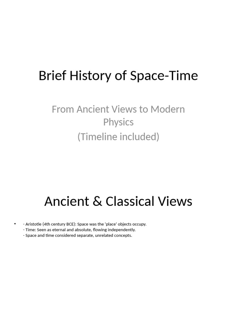 History of SpaceTime Timeline Presentation | PDF | Theory Of Relativity ...