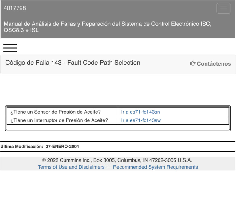 Code 143 Fault Code Path Selection | PDF