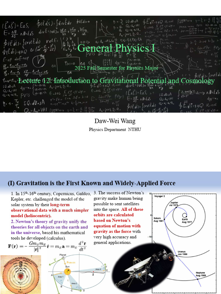 Gravitational Potential and Cosmology Overview | PDF | Force | Orbit