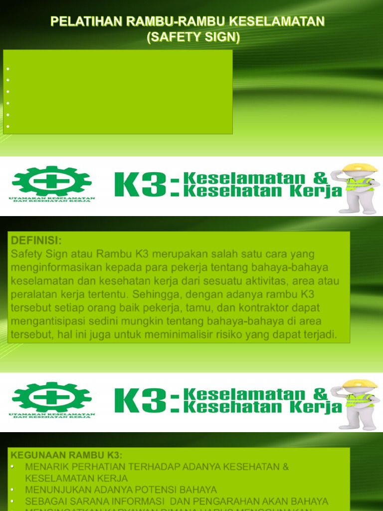 Panduan Rambu Keselamatan K3 | PDF