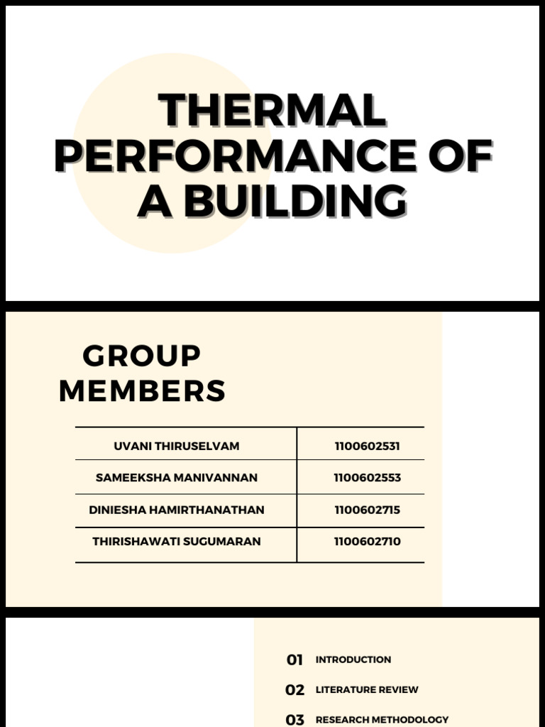 THERMAL PERFORMANCE OF BUILDING - Presentation Slide | PDF | Heat ...