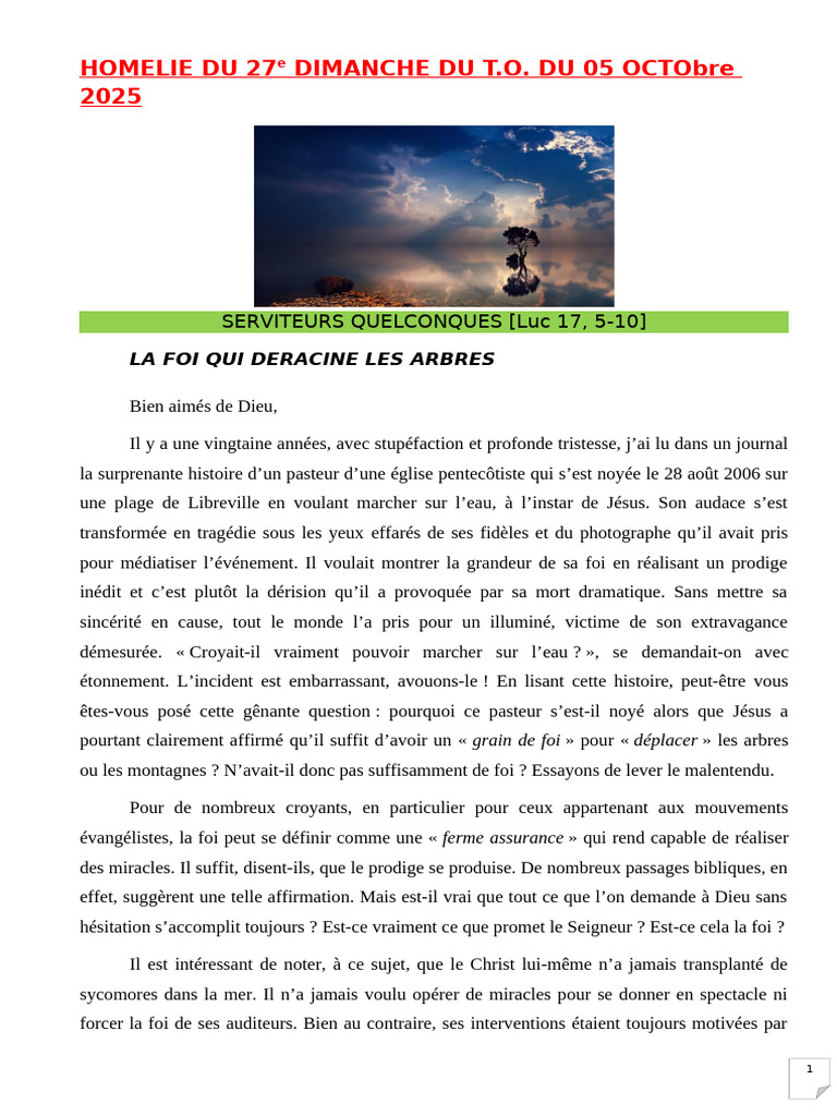 La foi et l'humilité dans le service chrétien | PDF | Dieu | Foi