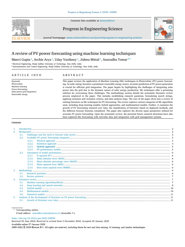 PV Power Forecasting with Machine Learning | PDF | Machine Learning ...