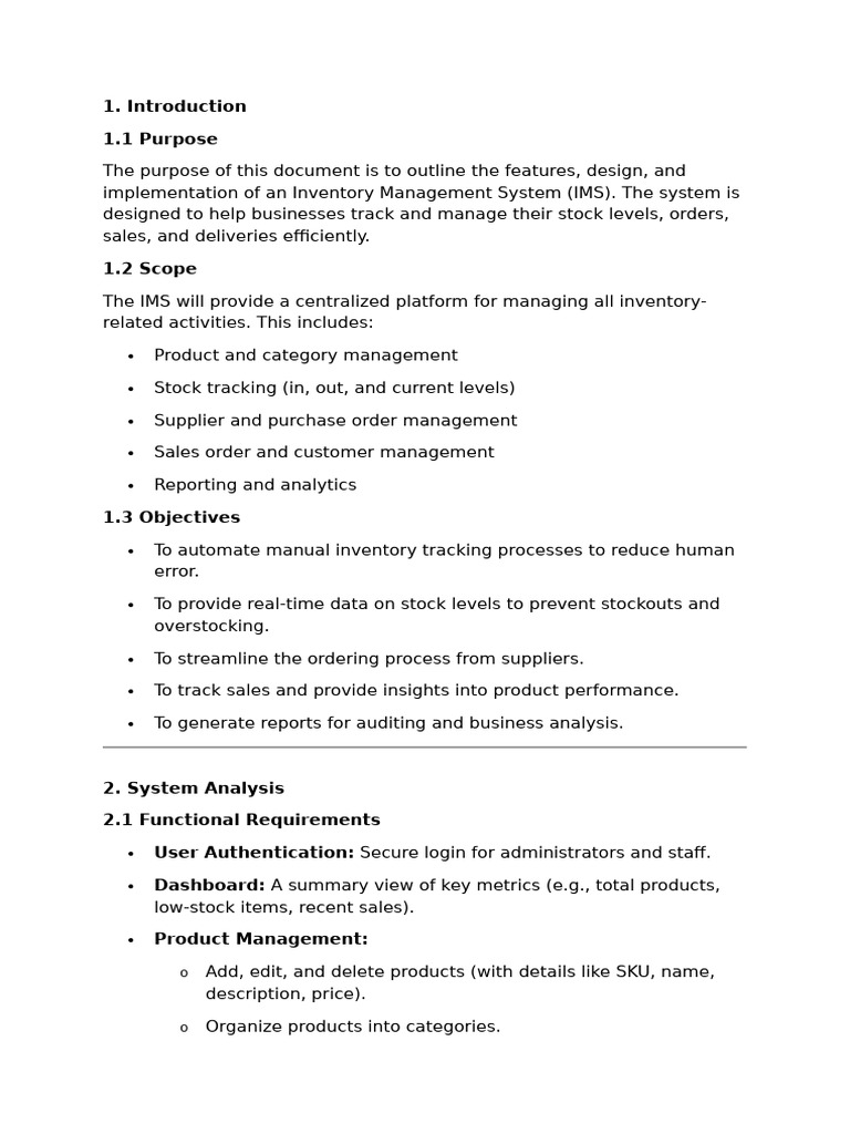 Inventory Management System Overview | PDF | Databases | Point Of Sale