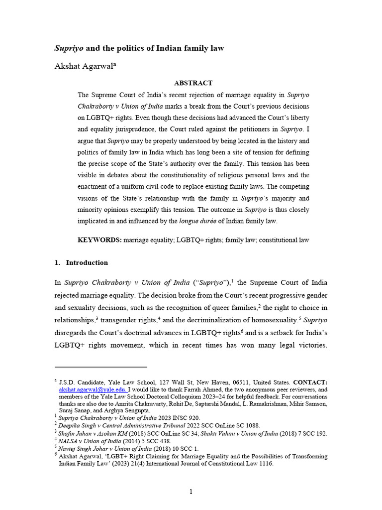 Same Sex Marriage Judgment | PDF | Justice | Crime & Violence