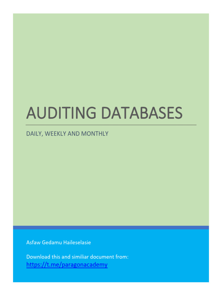Database Auditing Scripts Guide | PDF | Login | Password