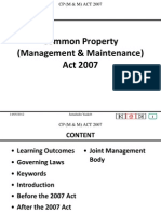 Common Property (Management & Maintenance) Act 2007: 14/05/2012 Jamaludin Yaakob