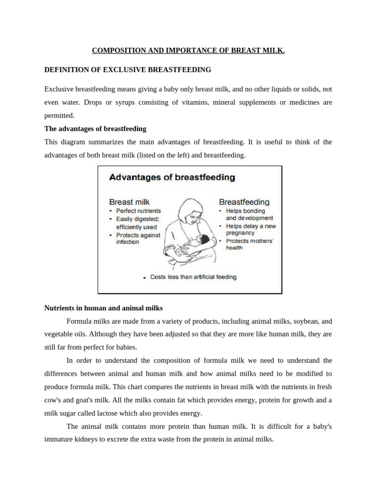 Benefits and Composition of Breast Milk | PDF | Breast Milk | Milk