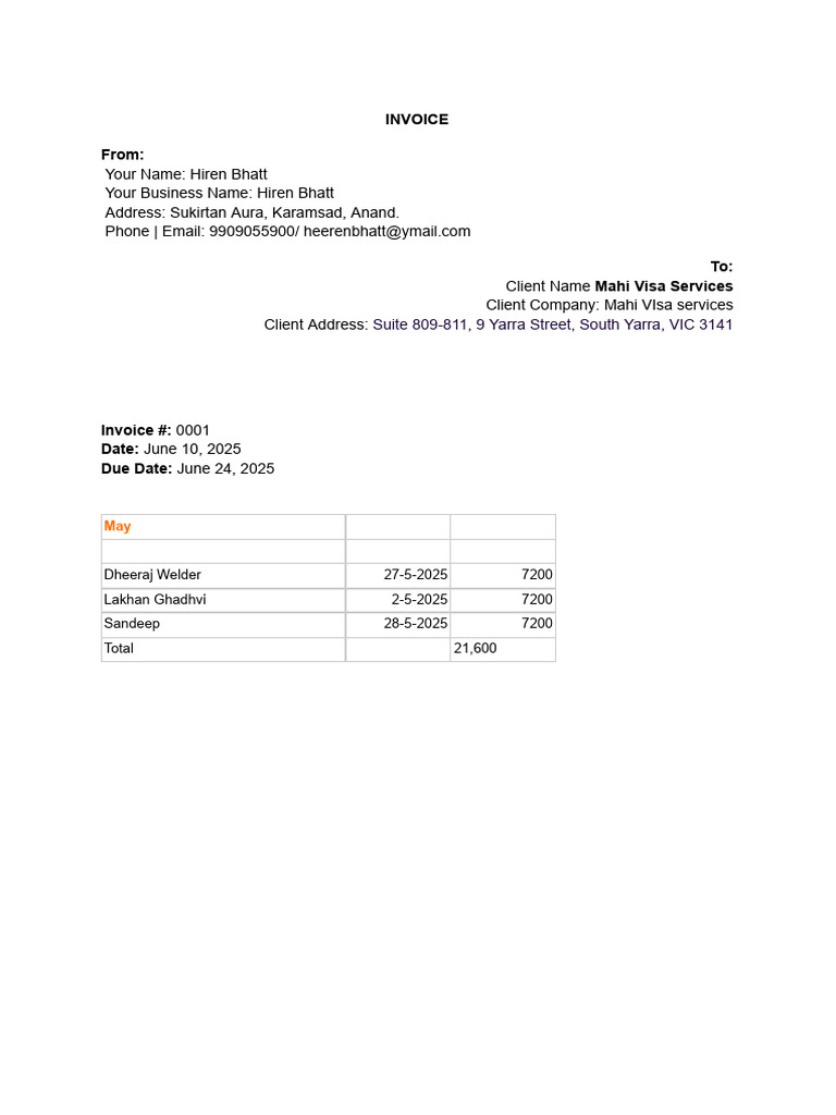 May Invoice May | PDF