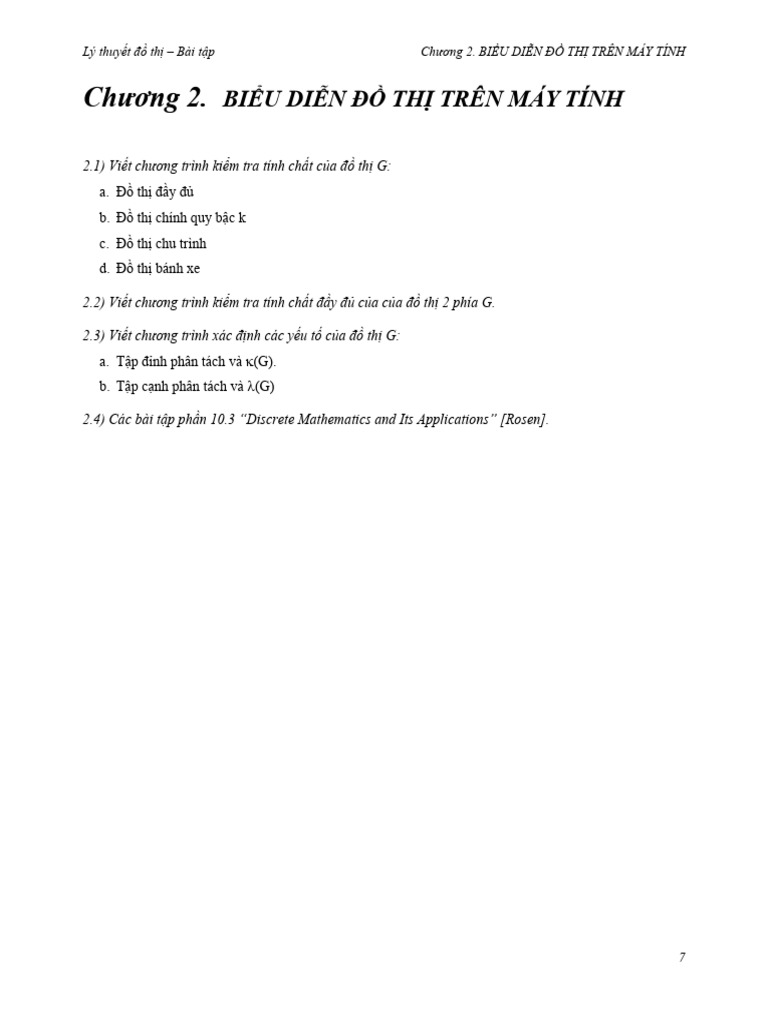 Ly Thuyet Do Thi - Bai Tap Chuong 2 | PDF